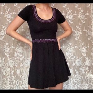 Black Boho Skater Dress